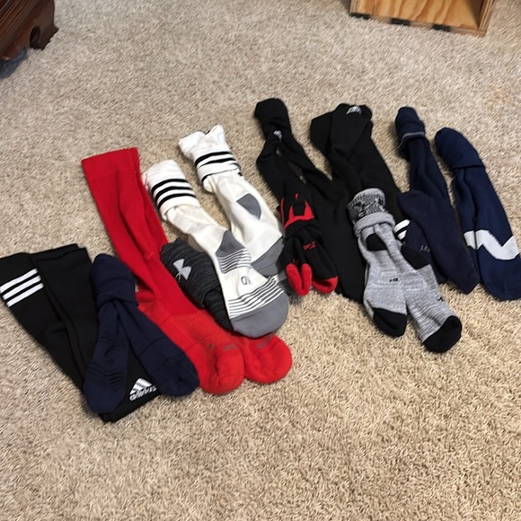 8 pair knee high socks, 4 regular, most new! 2 pair hardly worn! Nike,adidas - Picture 1 of 13